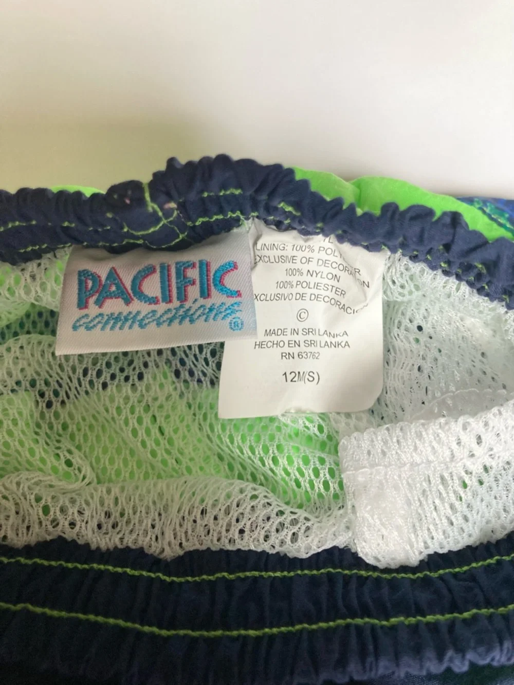 Vintage Boys Swim Trunks 12 Months. Retro Pattern Like New Condition